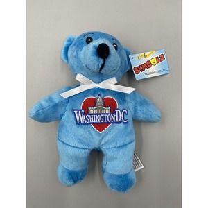 Symbolz 8” Blue Bear Washington DC Plush Stuffed Animal Bean Bag Filling 2022